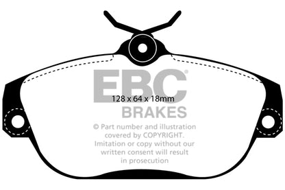 EBC Front Yellowstuff Pads for Volvo 740 2.0 BHP 1990 DP41095R