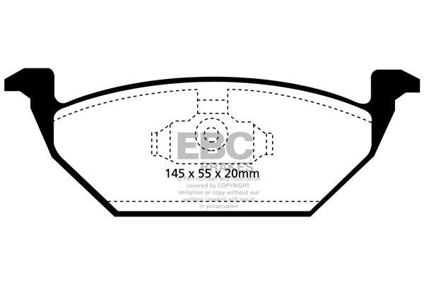 EBC Front Yellowstuff Pads for Audi A1 8X 1.0 T 82BHP 2016 DP41329R