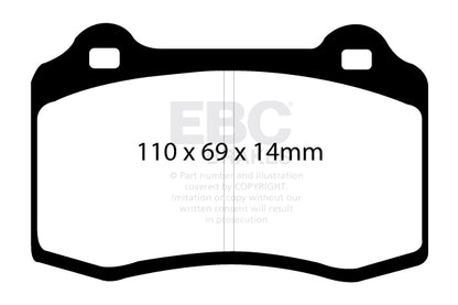 EBC Front Greenstuff Pads for Citroen DS3 1.6 T 207BHP 2010 DP21140