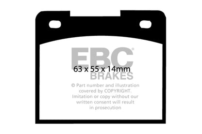 EBC Front Yellowstuff Pads for Caterham 7 1.4 BHP 1991 DP4114R