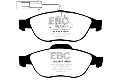 EBC Front Greenstuff Pads for Alfa Romeo 147 1.6 Twin Spark 105BHP 2000 DP21153