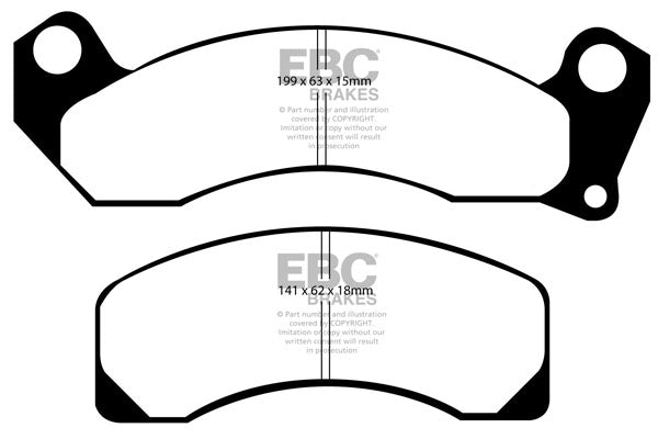 EBC Front Greenstuff Pads for Ford Mustang 2.3 BHP 1990 DP21166