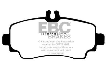 EBC Front Greenstuff Pads for Mercedes A Class (W168) A140 1.4 BHP 1997 DP21170