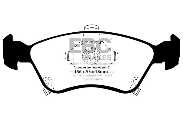 EBC Front Greenstuff Pads for Toyota Avensis AT220 1.6 BHP 1998 DP21171