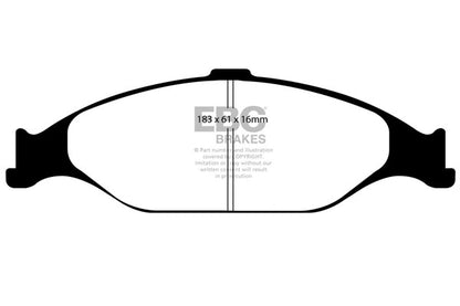 EBC Front Redstuff Pads for Ford Mustang 3.8 BHP 1999 DP31242C