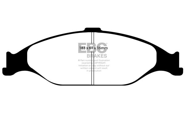 EBC Front Yellowstuff Pads for Ford Mustang 3.8 BHP 1999 DP41242R