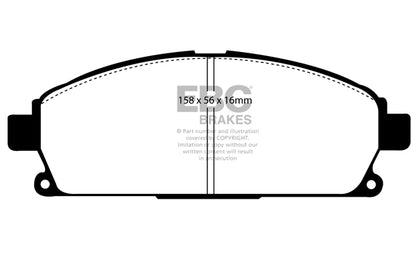 EBC Front Yellowstuff Pads for Nissan Elgrand E51 2.5 BHP 2002 DP41247R