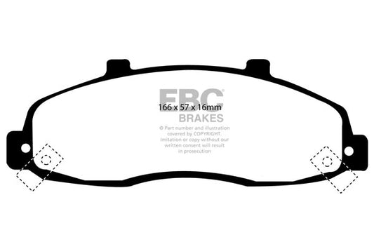 EBC Front Yellowstuff Pads for Ford F150 BHP 1997 DP41259R