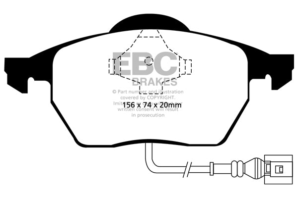 EBC Front Greenstuff Pads for Audi A3 8L 1.8 T BHP 1999 DP21330