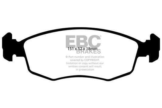 EBC Front Greenstuff Pads for Fiat Doblo 1.2 BHP 2001 DP21337
