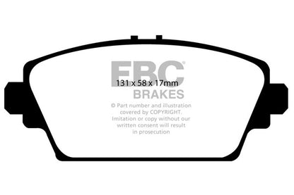 EBC Front Yellowstuff Pads for Honda Accord CG 1.8 BHP 1998 DP41339R