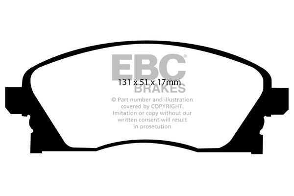 EBC Front Yellowstuff Pads for Opel Combo Tour 1.4 BHP 2004 DP41476R