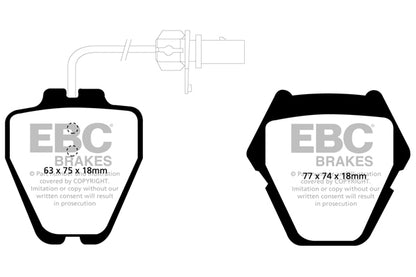 EBC Front Redstuff Pads for Audi A6 quattro C5/4B 2.7 Twin T BHP 1999 DP31348C