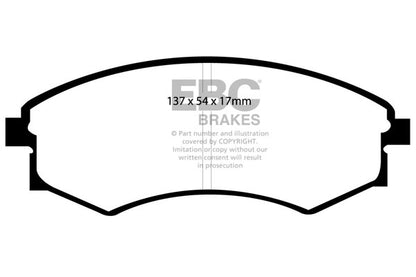 EBC Front Greenstuff Pads for Hyundai Coupe 1.6 BHP 1997 DP21358