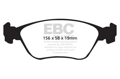 EBC Front Redstuff Pads for Volvo C70 T5 2.3 T 237BHP 1997 DP31362C
