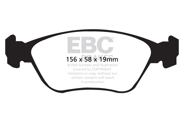 EBC Front Greenstuff Pads for Volvo C70 T5 2.3 T 237BHP 1997 DP21362
