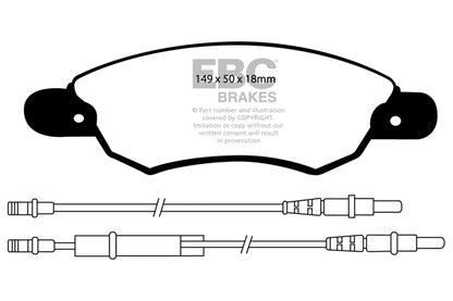 EBC Front Greenstuff Pads for Citroen C5 Saloon 1.8 BHP 2001 DP21370