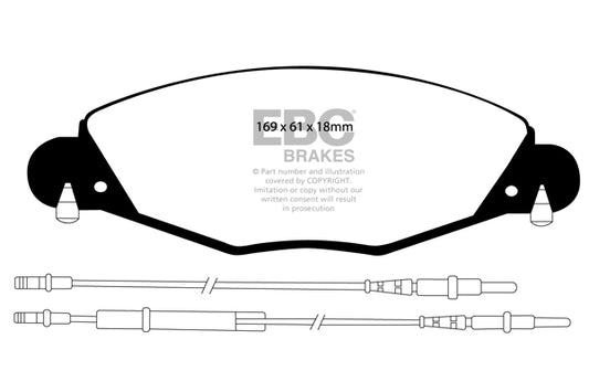 EBC Front Greenstuff Pads for Citroen C5 3.0 BHP 2001 DP21372
