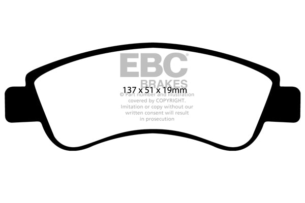 EBC Front Yellowstuff Pads for Citroen Berlingo Multispace 1.4 BHP 2001 DP41374R