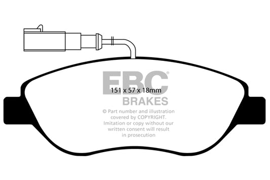 EBC Front Greenstuff Pads for Alfa Romeo MiTo 1.4 T 120BHP 2008 DP21382