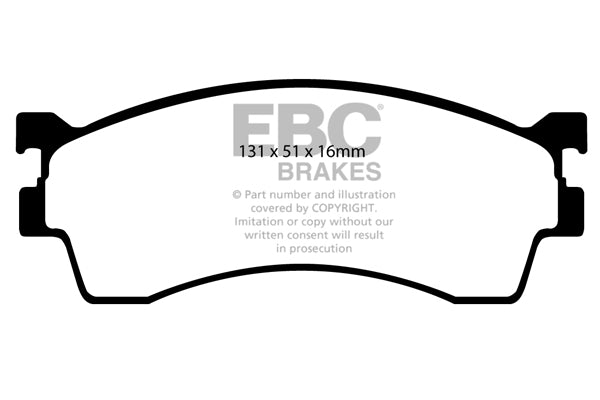 EBC Front Greenstuff Pads for Mazda 323 1.6 BHP 2001 DP21409