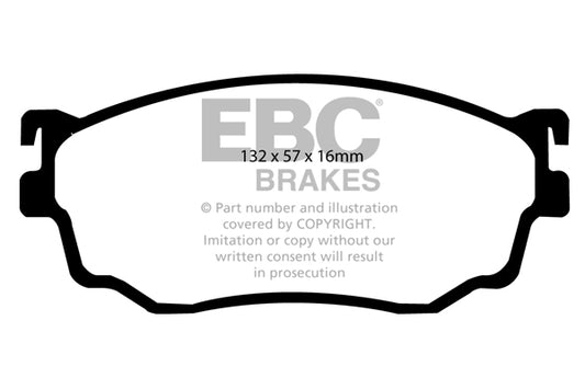 EBC Front Greenstuff Pads for Mazda 323 2.0 BHP 2001 DP21411
