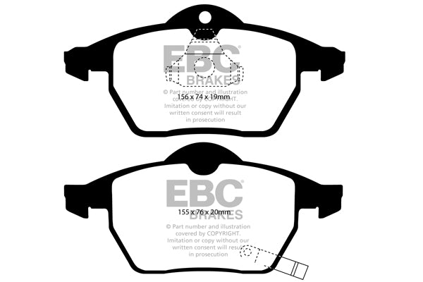 EBC Front Redstuff Pads for Opel Astra Coupe 2.0 T BHP 2000 DP31443C