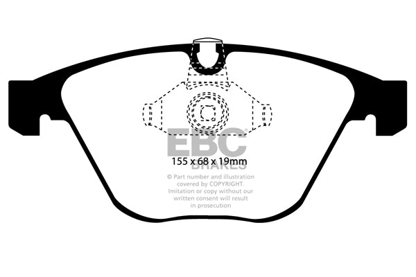 EBC Front Greenstuff Pads for BMW 5 Series (E60) 520 2.0 TD 177BHP 2007 DP21449