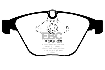 EBC Front Greenstuff Pads for BMW 5 Series (E60) 520 2.0 TD 177BHP 2007 DP21449