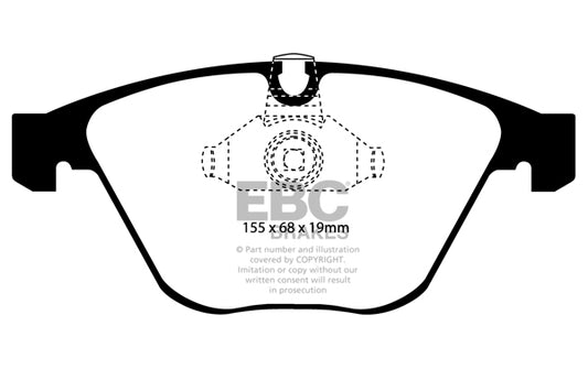 EBC Front Greenstuff Pads for BMW 5 Series (E60) 520 2.0 TD 177BHP 2007 DP21449