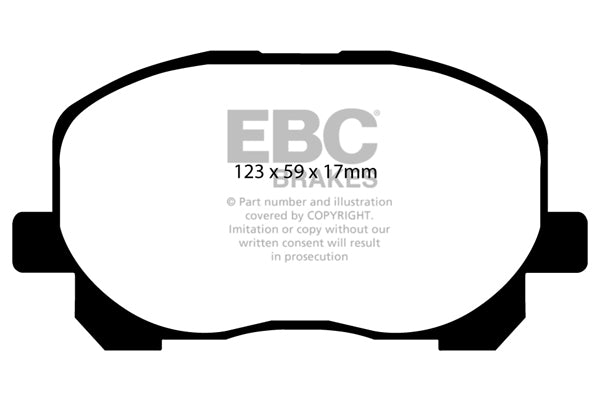 EBC Front Greenstuff Pads for Toyota Avensis Verso 2.0 BHP 2001 DP21455