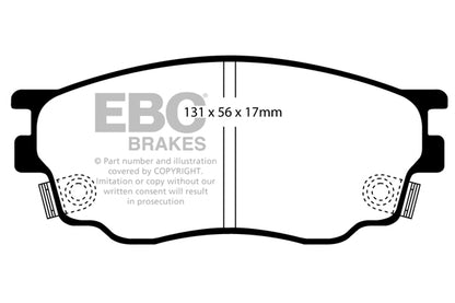 EBC Front Yellowstuff Pads for Mazda 6 GG 1.8 120BHP 2002 DP41464R