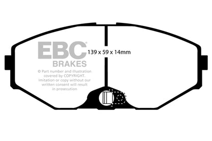 EBC Front Redstuff Pads for Nissan Stagea C34 2.5 T BHP 1996 DP31471C