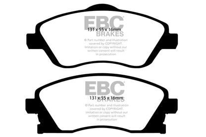 EBC Front Greenstuff Pads for Opel Combo Tour 1.4 BHP 2004 DP21476