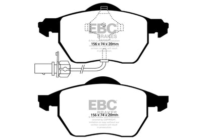 EBC Front Redstuff Pads for Audi A4 B6 2.0 BHP 2001 DP31483C