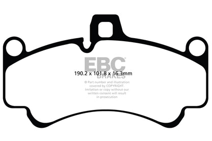 EBC Front Orangestuff Pads for Porsche 911 (996) GT2 3.6 Twin T BHP 2003 DP91516