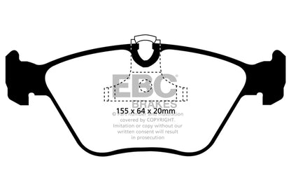 EBC Front Greenstuff Pads for BMW 3 Series (E46) 330 2.9 TD BHP 1999 DP21552