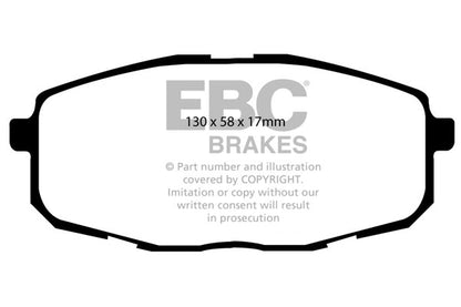 EBC Front Yellowstuff Pads for Hyundai i30 FD 1.4 BHP 2007 DP41562R