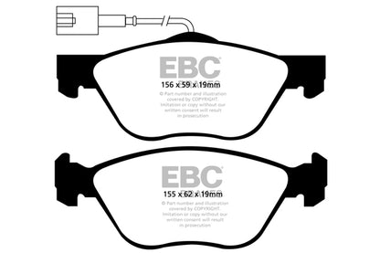 EBC Front Yellowstuff Pads for Alfa Romeo 156 2.4 TD BHP 2003 DP41571R