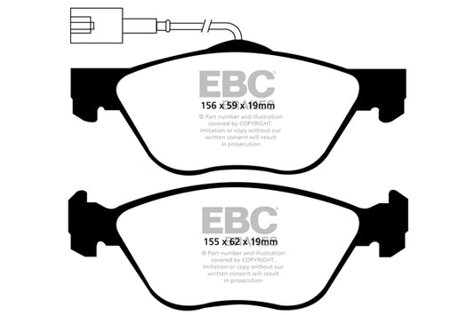 EBC Front Yellowstuff Pads for Alfa Romeo 156 2.4 TD BHP 2003 DP41571R