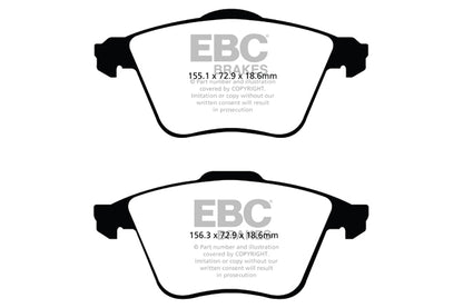 EBC Front Greenstuff Pads for Ford Focus Mk2 ST 2.5 T 225BHP 2005 DP21574
