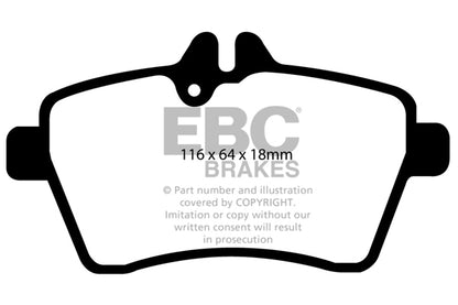 EBC Front Greenstuff Pads for Mercedes A Class (W169) A150 1.5 BHP 2004 DP21579