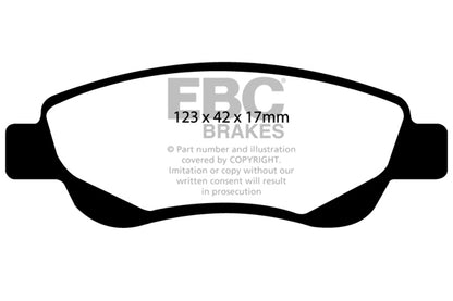 EBC Front Yellowstuff Pads for Citroen C1 1.0 BHP 2005 DP41597R