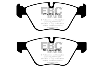 EBC Front Greenstuff Pads for BMW 1 Series (E81) 123 2.0 TD BHP 2007 DP21600