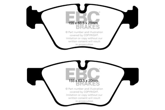 EBC Front Greenstuff Pads for BMW 1 Series (E81) 123 2.0 TD BHP 2007 DP21600