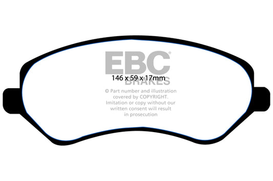 EBC Front Greenstuff Pads for Jeep Cherokee 2.4 BHP 2001 DP61612