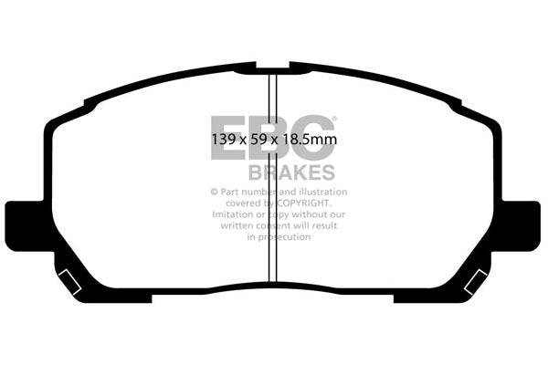 EBC Front Greenstuff Pads for Lexus RX300 3.0 BHP 2000 DP61634
