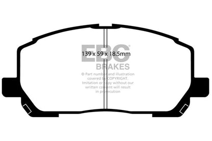 EBC Front Greenstuff Pads for Lexus RX300 3.0 BHP 2000 DP61634