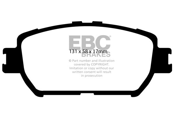 EBC Front Greenstuff Pads for Toyota Camry ACV30 2.4 BHP 2001 DP21642