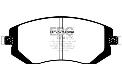 EBC Front Greenstuff Pads for Subaru Forester 2.0 BHP 2002 DP21661